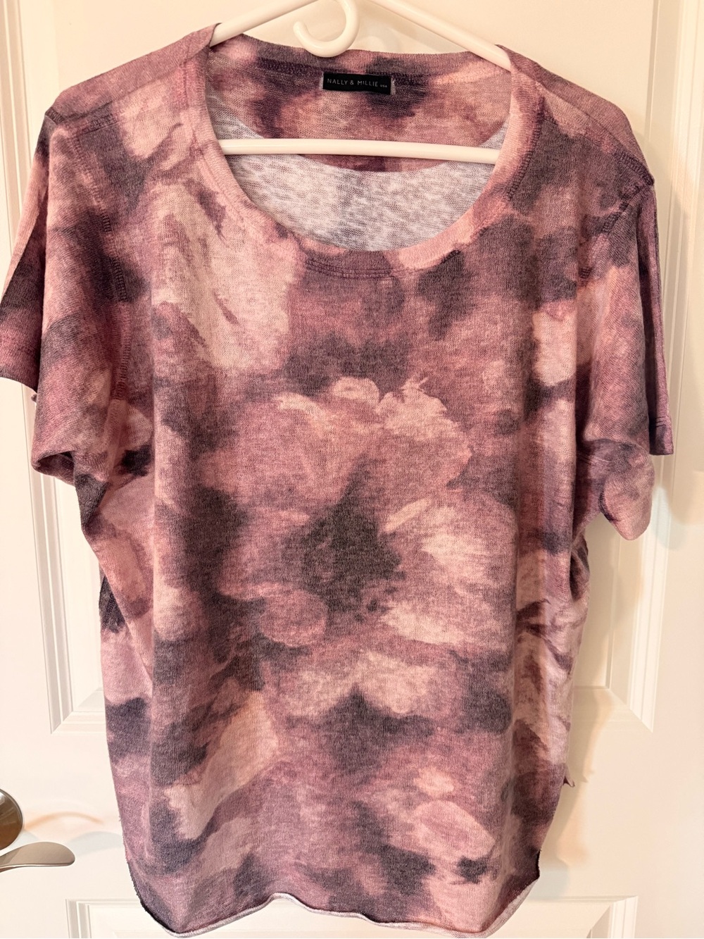Nally & Millie Dusty Rose Floral Short Sleeve Tee